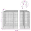 Gabion 5 mm langasta ja 5x5 cm verkosta 1150x100x150 cm