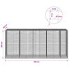 Gabion 5 mm langasta ja 5x5 cm verkosta 450x100x200 cm