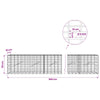 Gabion 5 mm langasta ja 5x10 cm verkosta 950x10x50 cm