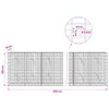 Gabion 5 mm langasta ja 5x10 cm verkosta 400x10x100 cm