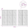 Gabion 5 mm langasta ja 5x10 cm verkosta 650x10x150 cm