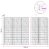 Gabion 5 mm langasta ja 5x10 cm verkosta 1050x10x150 cm