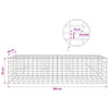 Gabion 5 mm langasta ja 5x10 cm verkosta 200x20x50 cm