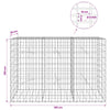 Gabion 5 mm langasta ja 5x10 cm verkosta 150x20x100 cm
