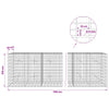 Gabion 5 mm langasta ja 5x10 cm verkosta 700x20x100 cm