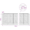 Gabion 5 mm langasta ja 5x10 cm verkosta 1150x20x100 cm