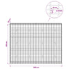 Gabion 5 mm langasta ja 5x10 cm verkosta 200x30x150 cm