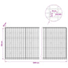 Gabion 5 mm langasta ja 5x10 cm verkosta 1200x30x150 cm