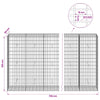 Gabion 5 mm langasta ja 5x10 cm verkosta 750x50x150 cm