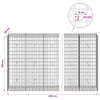 Gabion 5 mm langasta ja 5x10 cm verkosta 850x50x150 cm