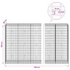 Gabion 5 mm langasta ja 5x10 cm verkosta 950x50x150 cm