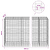Gabion 5 mm langasta ja 5x10 cm verkosta 1050x100x150 cm