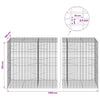 Gabion 5 mm langasta ja 5x10 cm verkosta 1200x100x150 cm