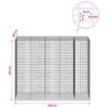 Gabion 5 mm langasta ja 5x10 cm verkosta 250x100x200 cm