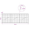Gabion 5 mm langasta ja 10x10 cm verkosta 150x10x50 cm