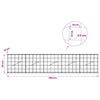 Gabion 5 mm langasta ja 10x10 cm verkosta 250x10x50 cm