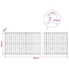 Gabion 5 mm langasta ja 10x10 cm verkosta 500x20x100 cm