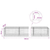 Gabion 5 mm langasta ja 10x10 cm verkosta 600x100x50 cm