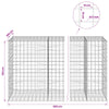 Gabion 5 mm langasta ja 10x10 cm verkosta 650x100x150 cm