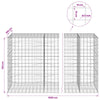 Gabion 5 mm langasta ja 10x10 cm verkosta 1050x100x150 cm