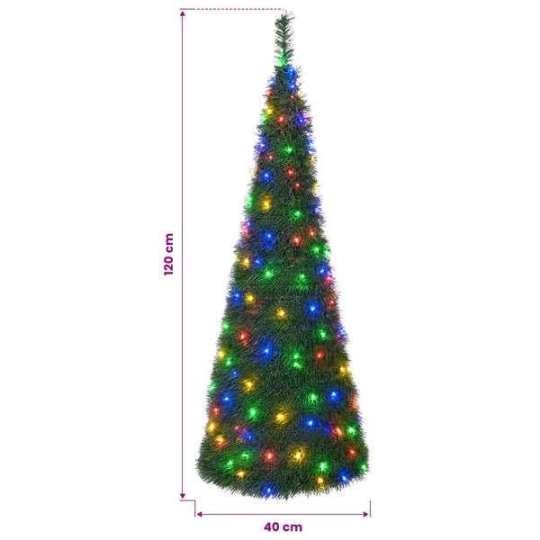 Pop-up LED-joulukuusi 120 cm 50 LEDiä Polyvinyylikloridi Vihreä