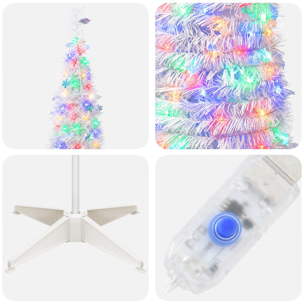 Pop-up LED-joulukuusi 180 cm 150 LEDiä PVC ja PET valkoinen
