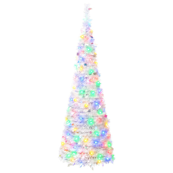 Pop-up LED-joulukuusi 180 cm 150 LEDiä PVC ja PET valkoinen