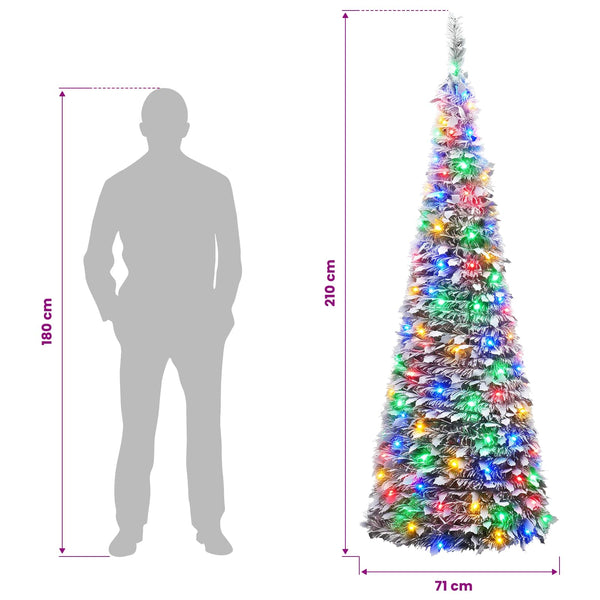 Pop-up LED-joulukuusi 210 cm 200 LEDiä Polyvinyylikloridi
