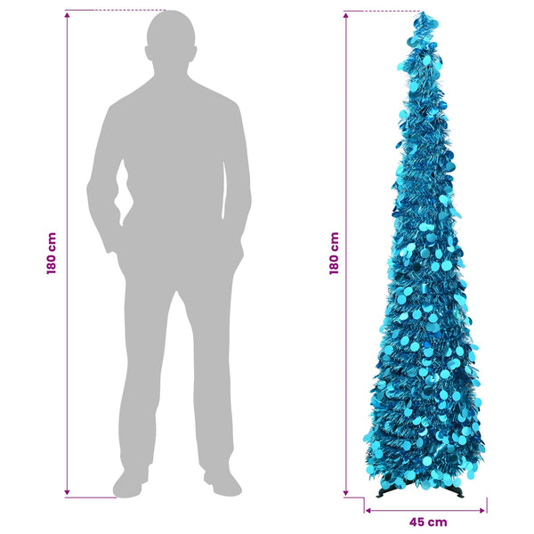 Pop-up-joulukuusi 180 cm PET Sininen