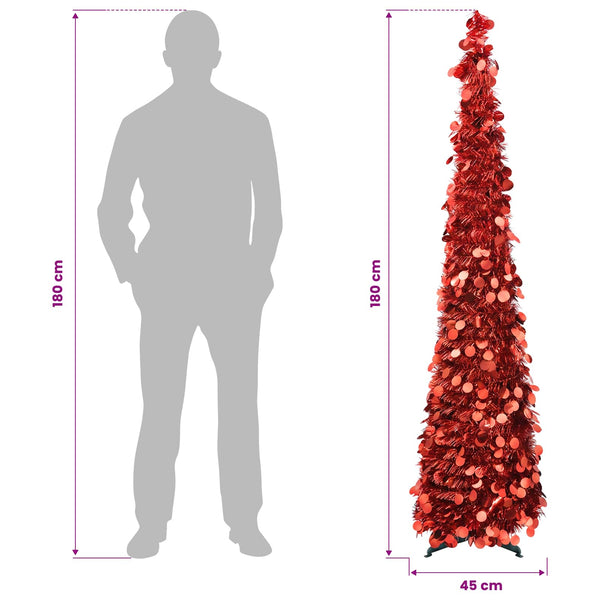 Pop-up-joulukuusi 180 cm PET Punainen