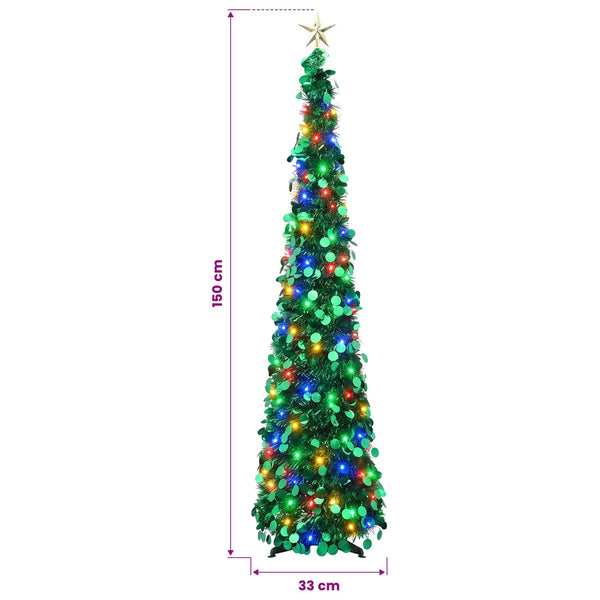 Pop-up led-joulukuusi koristetähdellä 150 cm 50 LEDiä PET