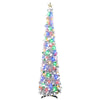 Pop-up led-joulukuusi koristetähdellä 150 cm 50 LEDiä PET Hopea