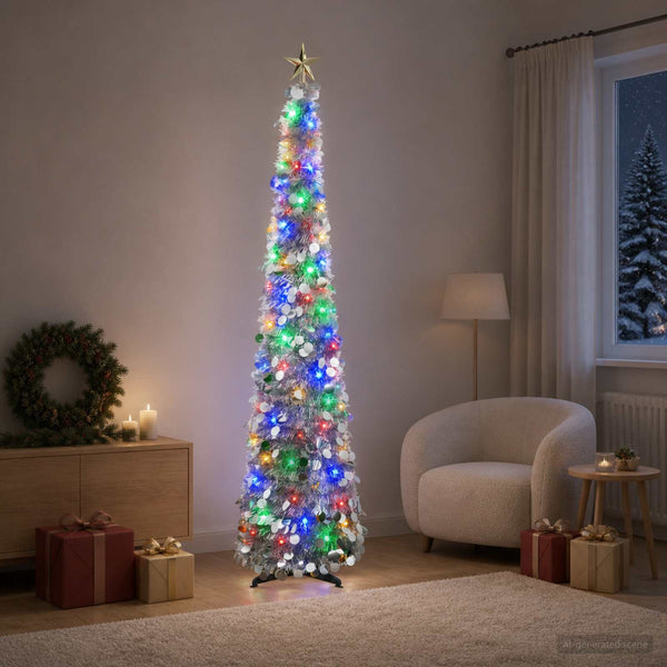 Pop-up led-joulukuusi koristetähdellä 180 cm 100 LEDiä PET