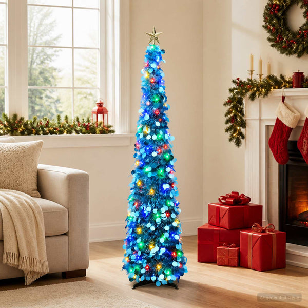 Pop-up led-joulukuusi koristetähdellä 120 cm 50 LEDiä PET