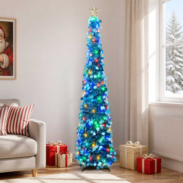 Pop-up led-joulukuusi koristetähdellä 180 cm 100 LEDiä PET