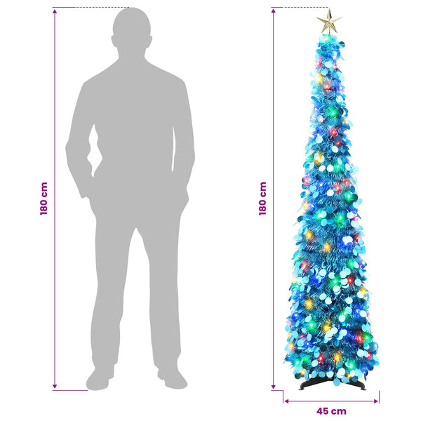 Pop-up led-joulukuusi koristetähdellä 180 cm 100 LEDiä PET