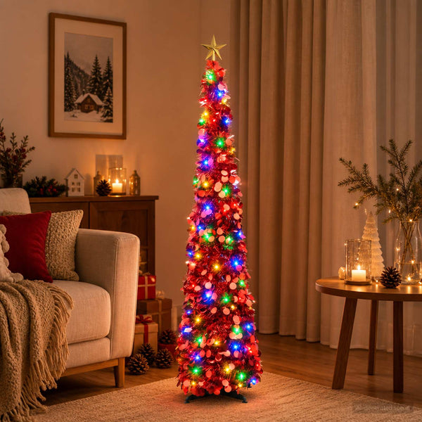 Pop-up led-joulukuusi koristetähdellä 120 cm 50 LEDiä PET