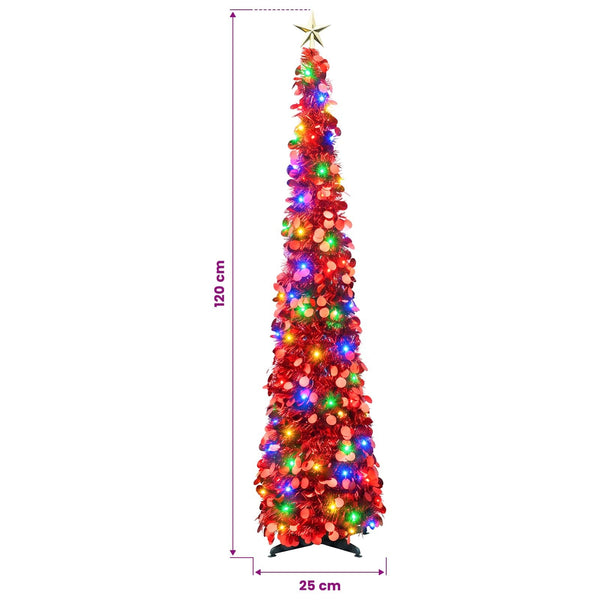 Pop-up led-joulukuusi koristetähdellä 120 cm 50 LEDiä PET