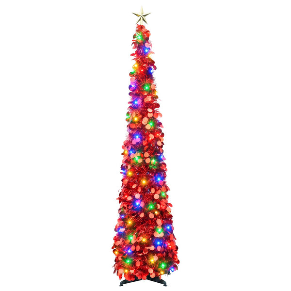 Pop-up led-joulukuusi koristetähdellä 180 cm 100 LEDiä PET