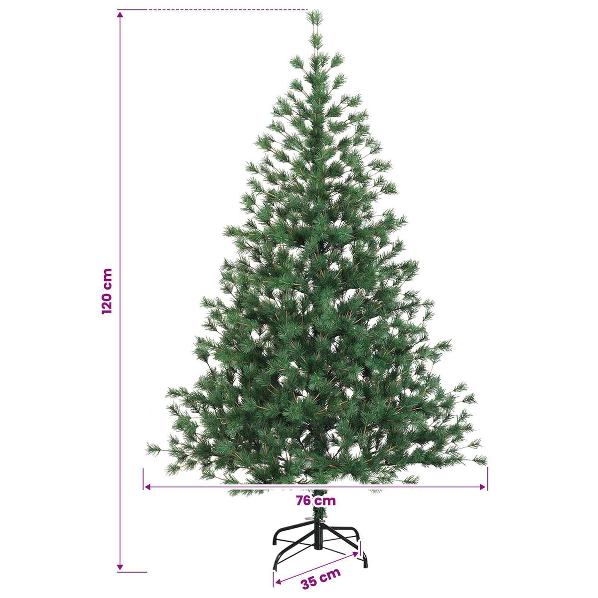 Salkomallinen tekoinen joulukuusi 120 cm 150 LEDiä