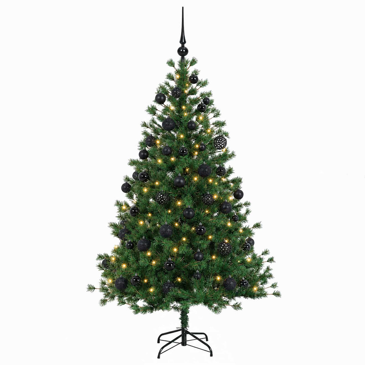 Tekokuusi joulupalloilla 120 cm 150 LEDiä Lämpimän Valkoinen
