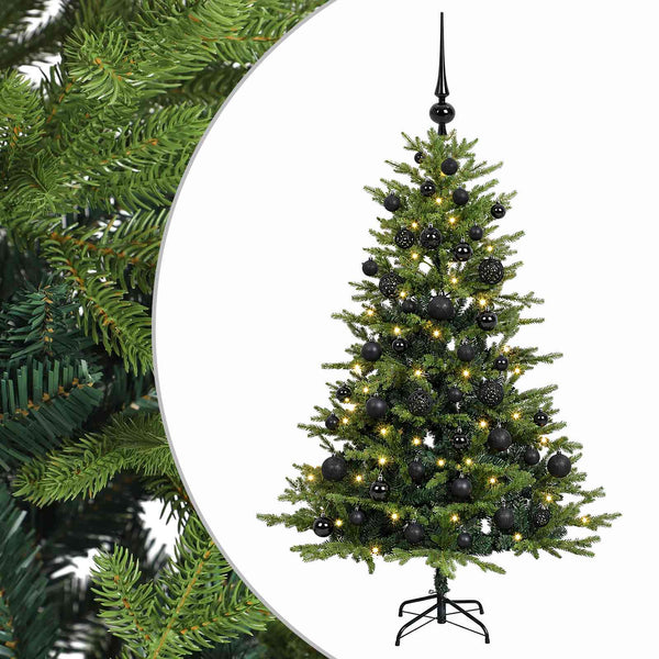 Tekokuusi joulupalloilla 120 cm 150 LEDiä Lämpimän Valkoinen