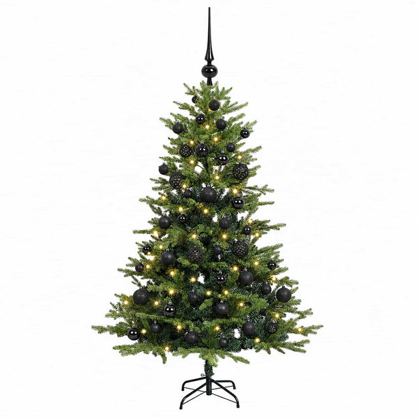 Tekokuusi joulupalloilla 120 cm 150 LEDiä Lämpimän Valkoinen