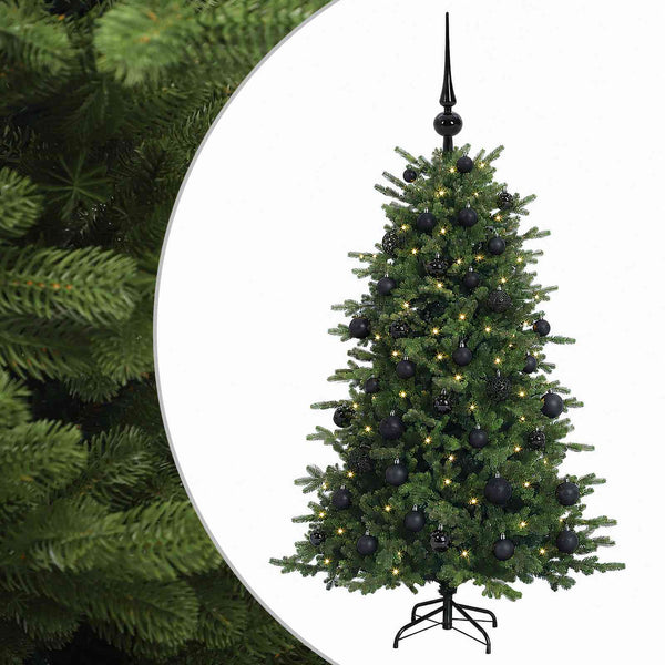 Tekokuusi joulupalloilla 150 cm 150 LEDiä Lämpimän Valkoinen