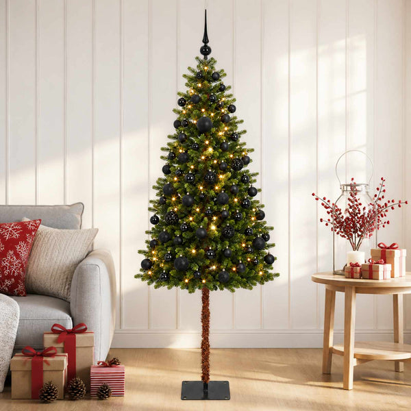 Muovinen joulukuusi koristeilla 120 cm 150 LEDiä