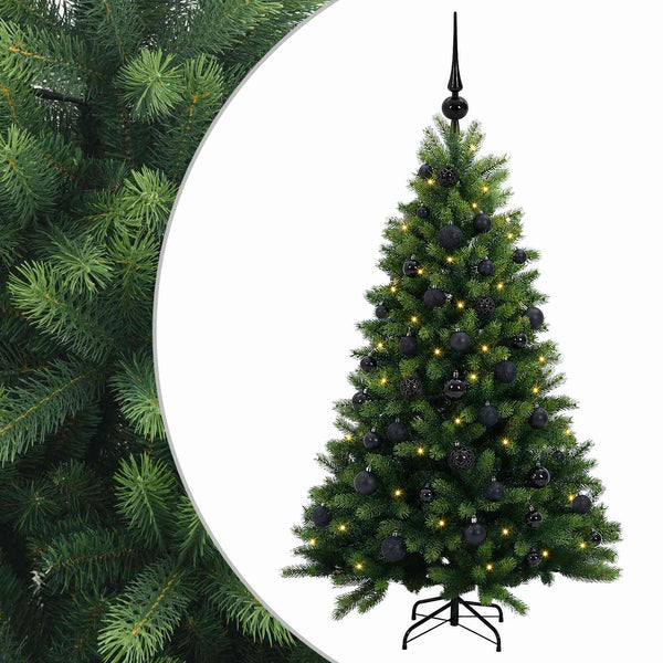 Muovinen joulukuusi koristeilla 120 cm 150 LEDiä