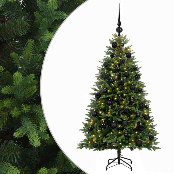 Muovinen joulukuusi koristeilla 150 cm 150 LEDiä