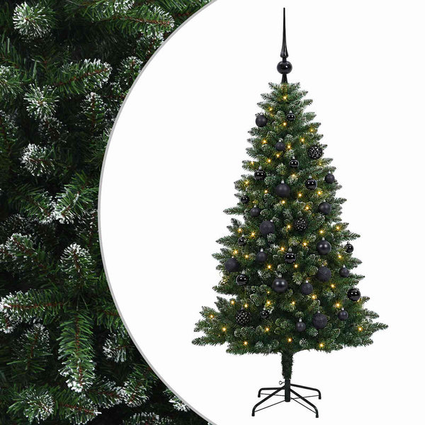 Muovinen joulukuusi koristeilla 120 cm 150 LEDiä