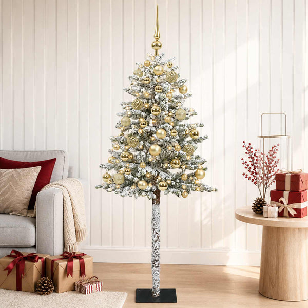 Muovinen joulukuusi koristeilla 150 cm 150 LEDiä