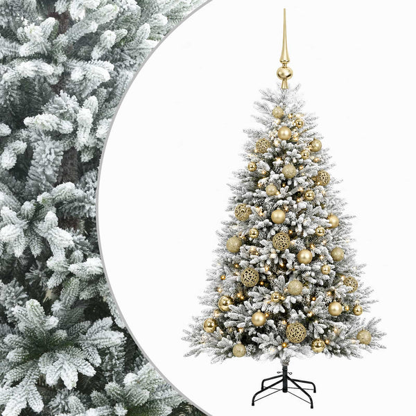 Muovinen joulukuusi koristeilla 120 cm 150 LEDiä